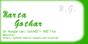 marta gothar business card